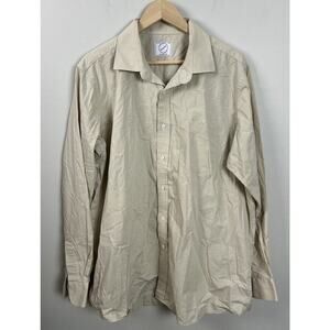 Bespoke Classic Fit Tan Long Sleeve Button Down Short Size XL 17-17.5/36-37 Mens